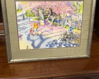 Park Scene Watercolor by Michael Patterson