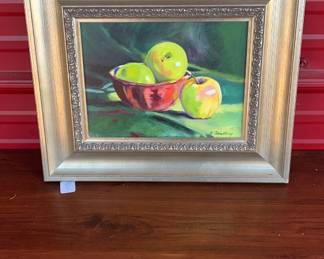 "Green Apples" Acrylic on Board by Vicki Armstrong