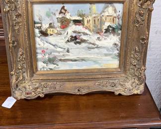 Impasto Oil on Canvas in Ornate Frame