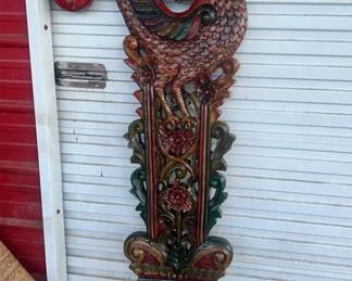 Wood Carved Rooster Bird Garuda