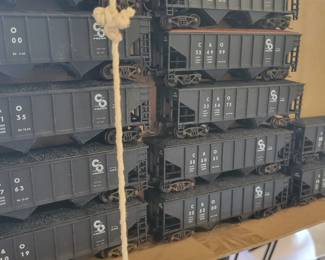 Several large sets of coal and other cars
