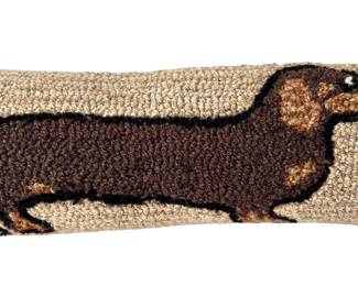 #28 • Chandler 4 Corners Hand-Hooked Wool Dachshund Lumbar Pillow

