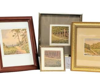 #16 • Aquatint Etchings by Holzer - 6 Framed Pieces

