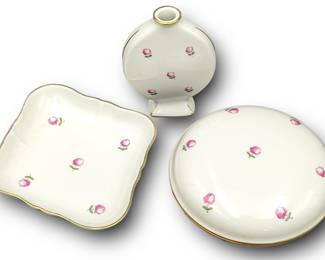 #45 • Augarten Wien Austria Ceramic Rose Pattern Pieces
