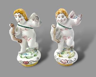#54 • Two Russian Cupid Ceramic Figurines
