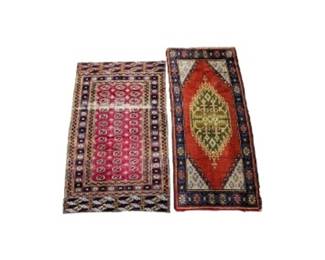 #212 • Two Rectangular Maroon Runner Rugs
