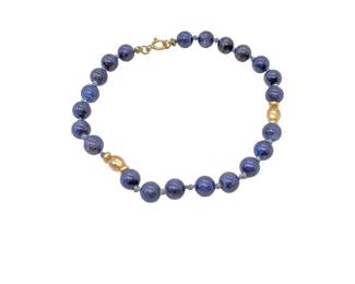 #200 • Lapis Lazuli and 14k Gold Bead Bracelet
