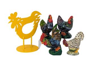 #145 • Modell & Design Spegels Metal Rooster and Ceramic Chickens & Roosters
