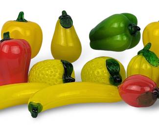 #142 • Vintage Murano Style Blown Glass Fruit & Vegetables
