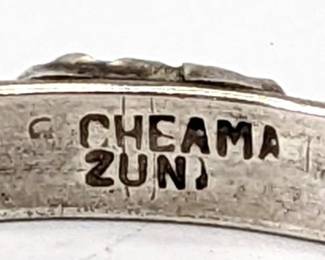 #113 • Fabian Cheama Zuni Sterling/Turquoise/Coral Cuff Bracelet
