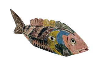 #116 • Wood Handcarved Fish Decor

