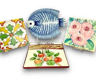 #140 • Vintage Italian Handpainted Tiles/Trivets
