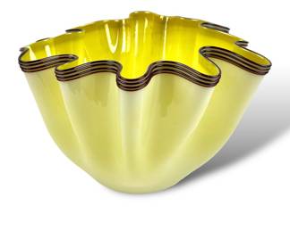 #41 • Yellow Handkerchief Art Glass Bowl
