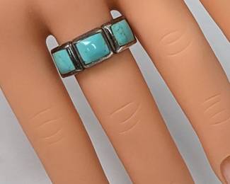 #194 • Sterling Silver and Turquoise Sz 8.5 Ring
