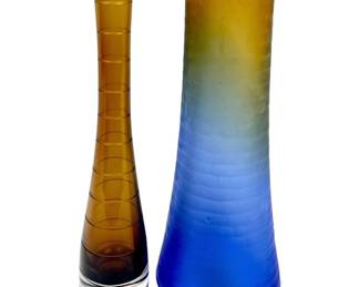 #147 • Mikasa Amber and Frosted Vases
