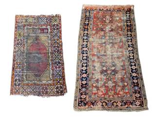 #207 • Two Maroon Small Area Rugs
