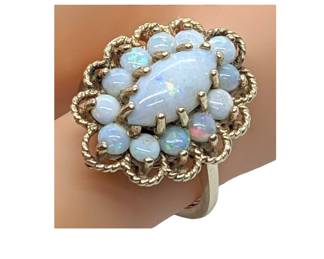 #188 • Celeste London Opals and 14k Gold Sz 5.75 Ring

