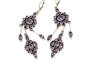 #103 • Amethyst and Sterling Dangle Earrings
