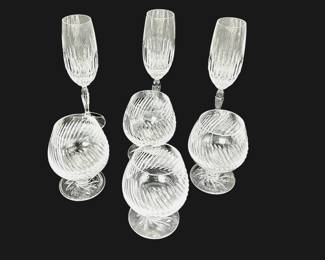 #66 • Tudor Lead Crystal Brandy Snifters and Lead Crystal Champagne Flutes
