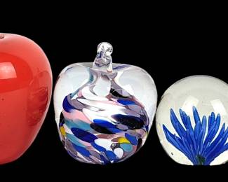 #49 • Four Round Art Glass Paperweights
