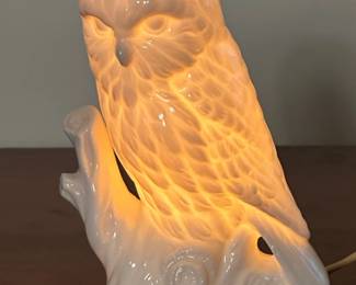 I.W. Rice Porcelain Owl Night Light