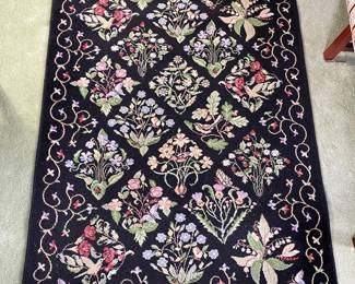 Black Floral Area Rug