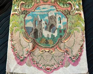 Antique beaded bag with sterling silver clasp