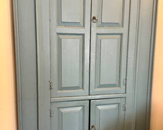 Antique painted corner cabinet 