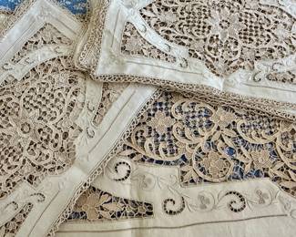 Hand made lace placemats and runner