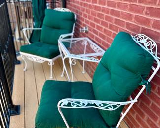 Wrought Iron  chairs and table (2 chairs available, 1 table available)