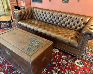 Vintage leather Chesterfield Style sofa