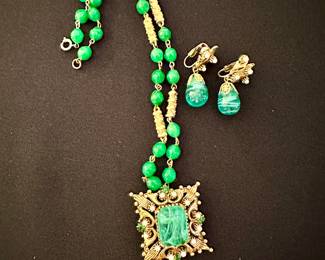 Vintage Florenza pendant and earrings