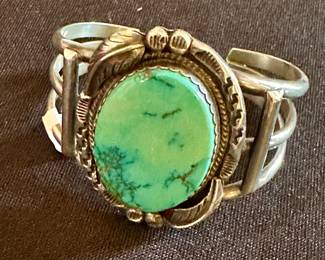 Sterling and turquoise cuff (detail)