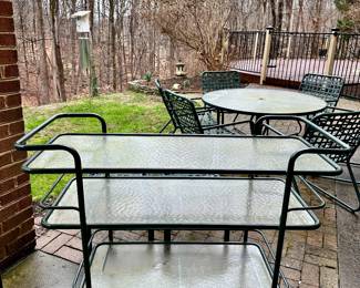 Vintage Brown Jordan serving cart