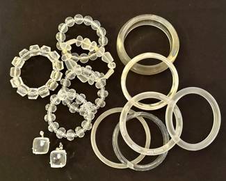 Clear bangles and earrings
