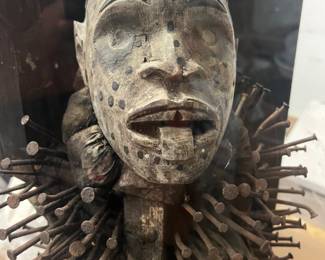 Antique Congo nail fetish African statue 
