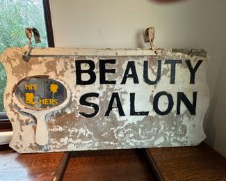 Antique double sided Beauty Salon sign 