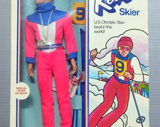 1975 Mattel Skier Ken Doll, Stock # 2661, In Original Packaging
