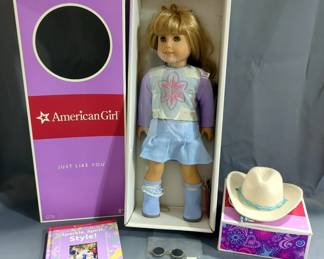 American Girl Doll "Just Like you" With Book, And Cowboy Hat