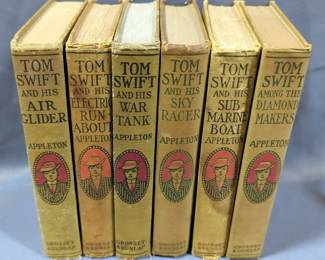 Tom Swift Hardback Book Collection Including "...Air Glider", And "...Skyracer", Total Qty 6