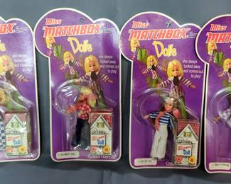 Miss Matchbox Dolls, Lesney Products Corp, Includes 2-Sailor Sue, 5- Polly Painter, 14- Mod Millie, And 4-Calamity Jane Qty 4, In Package