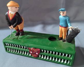 Cast Iron Mechanical Birdie Putt Golf Coin Bank, 6" x 8.5"