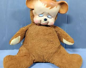 Knickerbocker Teddy Bear Plush With Pouting Face
