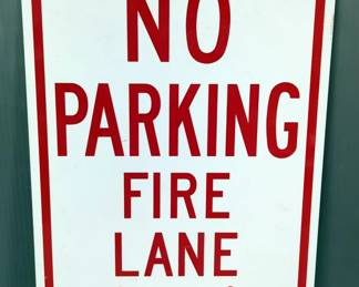 No Parking Fire Lane Metal Sign, 18" H x 12" W