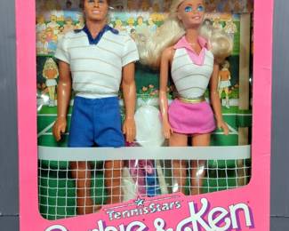 1988 Tennis Stars Barbie And Ken Dolls, In Original Box