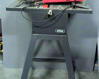 Craftsman 8" Table Saw Model 113.221610, Powers On, On Stand, With Accessories, And Craftsman Table Saw Sawdust Collection Kit 929962
