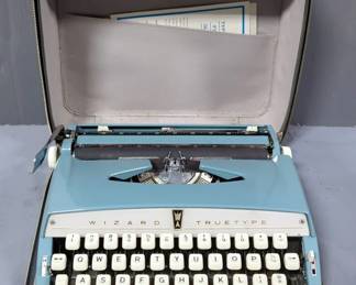 Vintage Wizard Truetype Typewriter, In Zippered Carry Case
