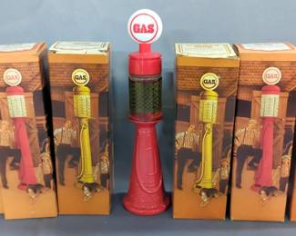 Avon Nostalgic Decanters, Remember When Gas Pump, 9" Tall, Qty 7