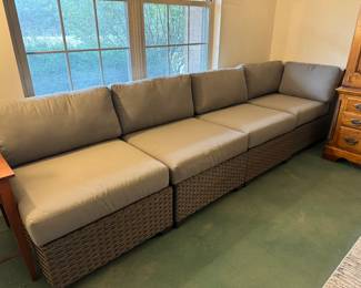 Pic 1 of 2 outdoor resin all-weather wicker furniture with removable cushions 