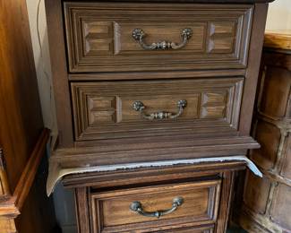 Two non-matching nightstands/side tables